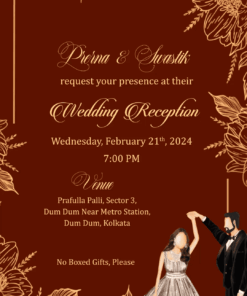 Modern Maroon Kankotri Wedding Reception Invitation Video