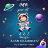 Space Adventure Birthday Invitation with Cute Astronaut Theme