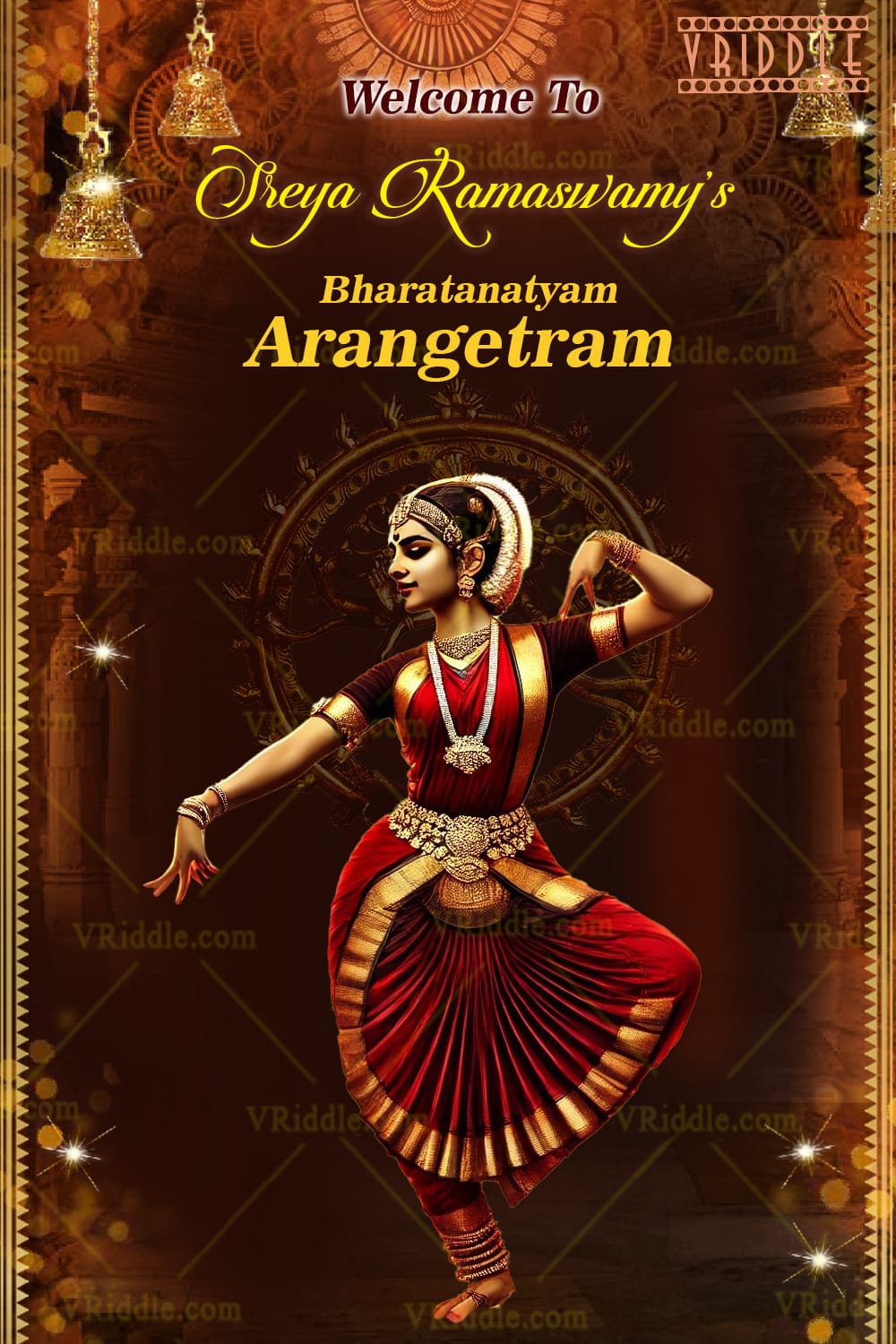 Traditional Indian Dance Arangetram Invitation with Graceful Design - Image 2