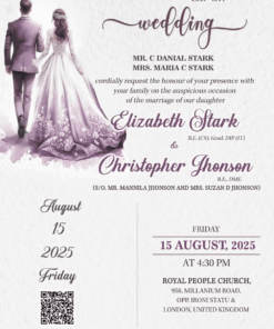 Christian Wedding Invitation Classic Ceremony Design with Refined Details