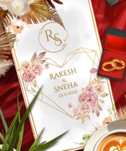 Luxurious Wedding Invitation Video with Grand Celebration Theme, Floral Elements
