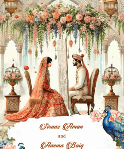 Pastel Florals Nikah Invitation Video with Regal Peacocks