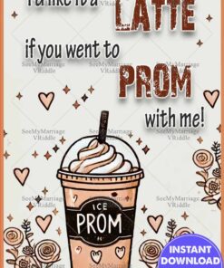 Coffee-Themed Prom Proposal Card with Cute Pun