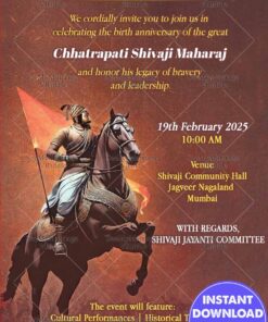 Warrior Tribute Chhatrapati Shivaji Maharaj Jayanti Invitation with Courage & Leadership Theme