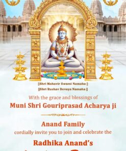 Temple & Lord Rishabhdev Jain Varshitap Paarna Digital Invitation Video with Blessings and Gold Accents