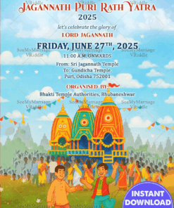 Jagannath Rath Yatra Invitation Celebrating Divine Journey of Lord Festival