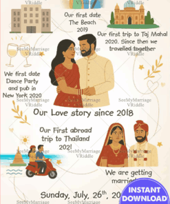Story Type Wedding Invitation Card