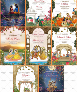 Wedding Invitation Set Inspired by Radha Krishna Life Celebrating Events with Divine Touch