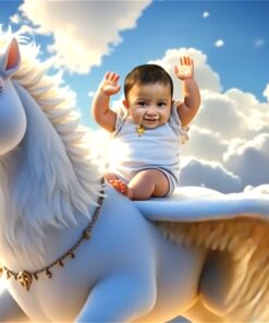 AI Animation 1st Birthday Invitation Video with Add Photo, Baby Dancing Theme and Colorful Confetti Design