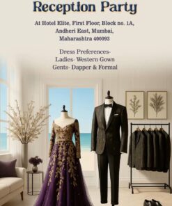 Modern Wardrobe Planner Wedding Invitation Video with Dress Code, Fashion Display and Haldi, Sangeet with Cocktail, After Party, Reception