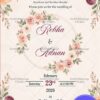 Romantic Floral Themed Islamic Wedding Invitation Card with Soft Watercolor Roses and Elegant Layout for a Joyful Celebration