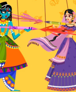 Rang De Basanti - Holi Celebration Greetings With String Puppets of Radha Krishna 2D Animated Save The Date Video