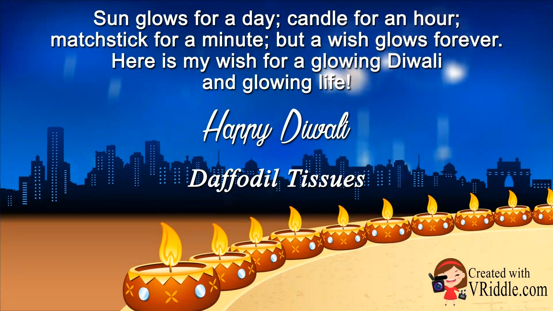 Blue Theme Diwali Greeting Wishes Video