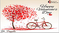 Happy Valentine's Day Tree with Red Roses Greeting Wishes Video