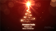 Royal Red with Golden Sparkle Theme X-Mas Tree Reveal Animated Merry Christmas Greetings Video