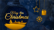 Golden, Blue Night theme Christmas Greetings and Wishes Video