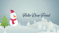 Snow theme Santa Claus, Pine Trees, Gift Boxes Animated Message Oriented Christmas Greetings Video