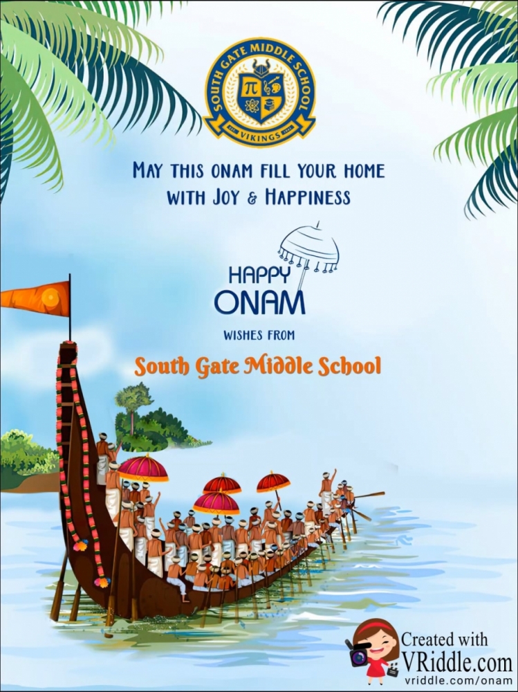 Blue theme Happy Onam Greeting GIF