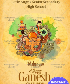 Happy Ganesh Chaturdhi Wishes, Greetings, Personalize with Your Name, Business Name and Logo