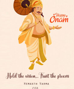 Happy onam greetings gold Mahabali Avtar Card