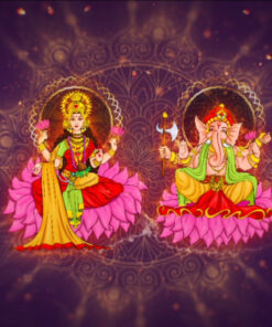 Traditional Violet Theme Customized Diwali Greetings With Lakshmi and Ganapati
