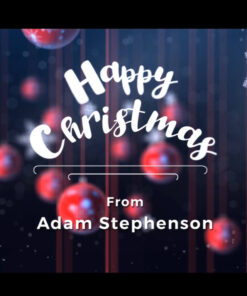 Red Theme Happy Christmas Greetings Video With Hanging Silver Stars