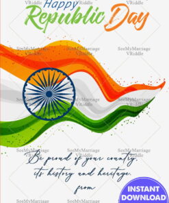 Happy Republic Day Flag and Quote Card