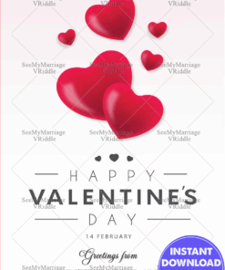 Valentines Day Love Hearts Greetings Card