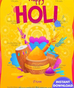 Happy Holi Express Your Love For Colors With Yellow Theme Holi Festival Greeting Card