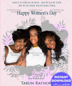 Pink theme Women's Day Greeting Card with Photo