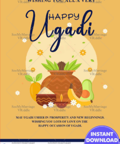 Ugadi Greeting Card with Cream Background