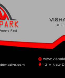 White and Red Theme Simple Automotive Business Card