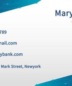 White and Blue Theme Networking Business Card with White Parallax Lines