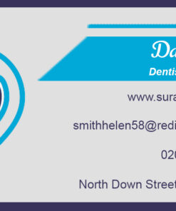 Grey and Navy Blue Theme Elegant Dentist Business Card