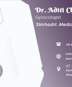 Doctor business card with blue background