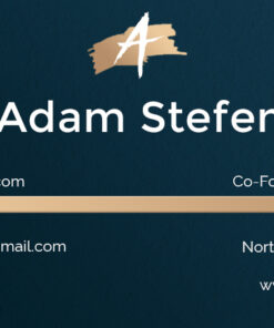 Corporate Style Self Intro Business Card with Black Theme Background
