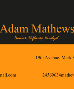 Personal Intro Business Card with Black and Yellow Background