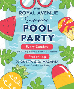 Summer Pool Party Flyer design