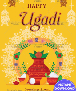 Ugadi Festival Traditional Greeting Card in Yellow Theme