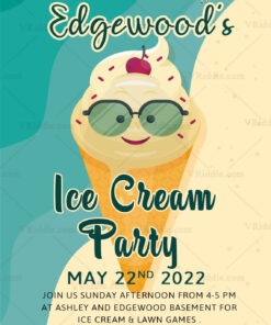 Ice cream party flyer