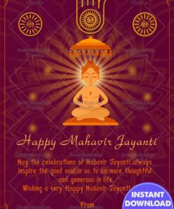 Auspicious Mahavir Jayanti Greeting Card