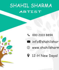Green And White Theme Creative Artist Business Card