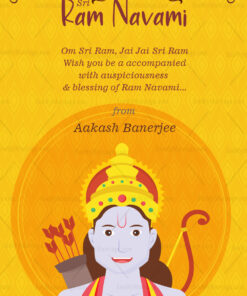 Yellow Theme Ram Navami Greeting Card
