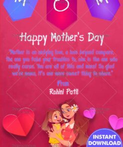 Hearts Decorated Mother's Day Ecard Greetings for WhatsApp