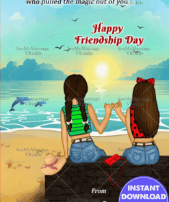 Best Friends Forever Simple Beach Theme Happy Friendship Day Greeting Card
