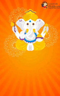 Sun Ray Theme Ganesh Chaturthi Greeting Animated GIF
