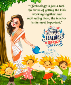Garden Flowers Theme Happy Teachers Day Greeting Video