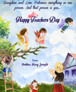 Happy Teachers Day Greeting Video With Illustrations of Teacher and Students Playing