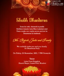 Dhani Lotus theme red background happy Dhanteras greeting video