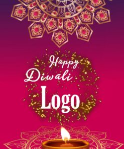 Pink Purple Happy Diwali Greeting Video